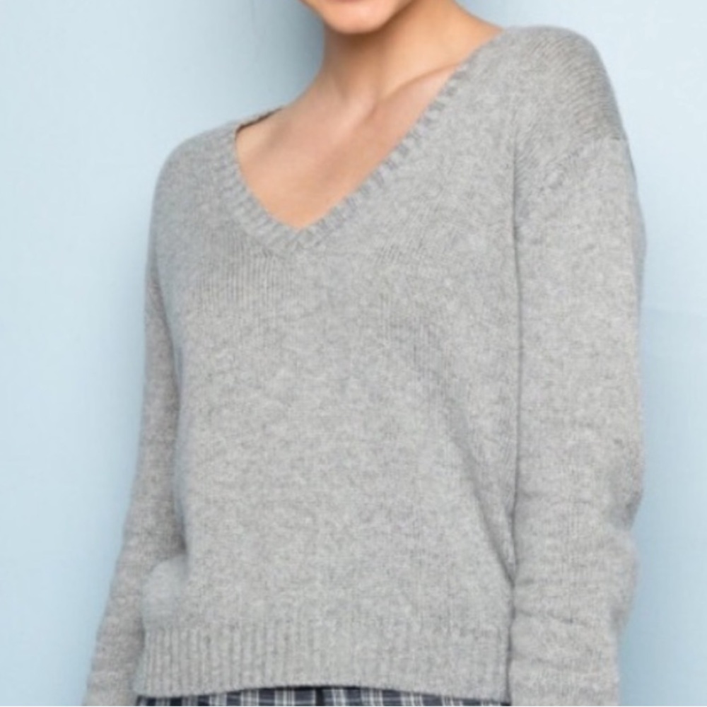 Brandy Melville Grey V neck sweater